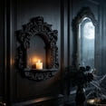 thumbnail image 6 of Gothic Candle Sconce, Black Plastic Medieval Floating Shelf Decorative Farmhouse Wall Candle Holder, Cathedral Arch Frame for Statue, Halloween, Fireplace Decor (C), 6 of 6