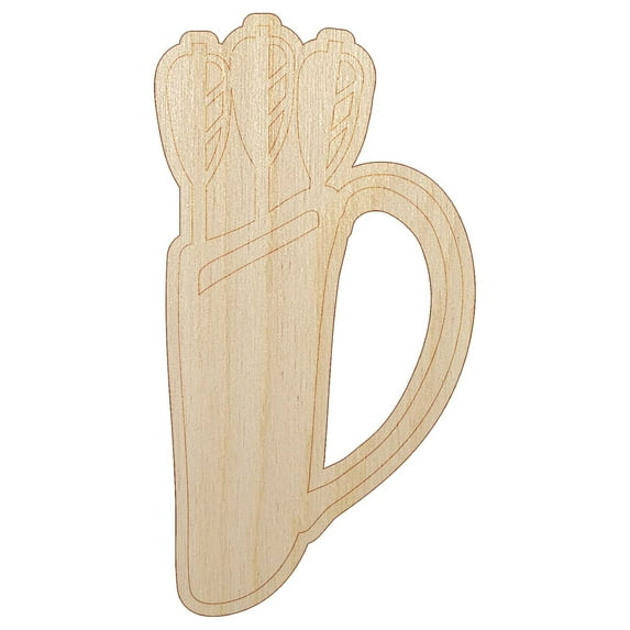 Archer Quiver with Arrows Archery Wood Shape Unfinished Piece Cutout Craft DIY Projects - 4.70 Inch Size - 1/4 Inch Thick