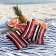 thumbnail image 5 of 2 Pack Outdoor Waterproof Throw Pillow Covers,Black Red Grey Vertical Stripes Decorative Square Patio Pillowcases for Chair Couch Sofa 16x16in, 5 of 9
