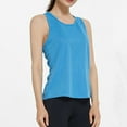 thumbnail image 2 of Wyobmus Stretchy Workout Tank Tops for Women Quick Dry Sleeveless Loose Fit Gym Running Tunic Shirts Light Blue, 2 of 5