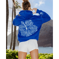 thumbnail image 4 of Womens Oversized Hibiscus Graphic Embroidery Hoodie Preppy Cotton Sweatshirt for Teen Grils Blue, M, 4 of 6