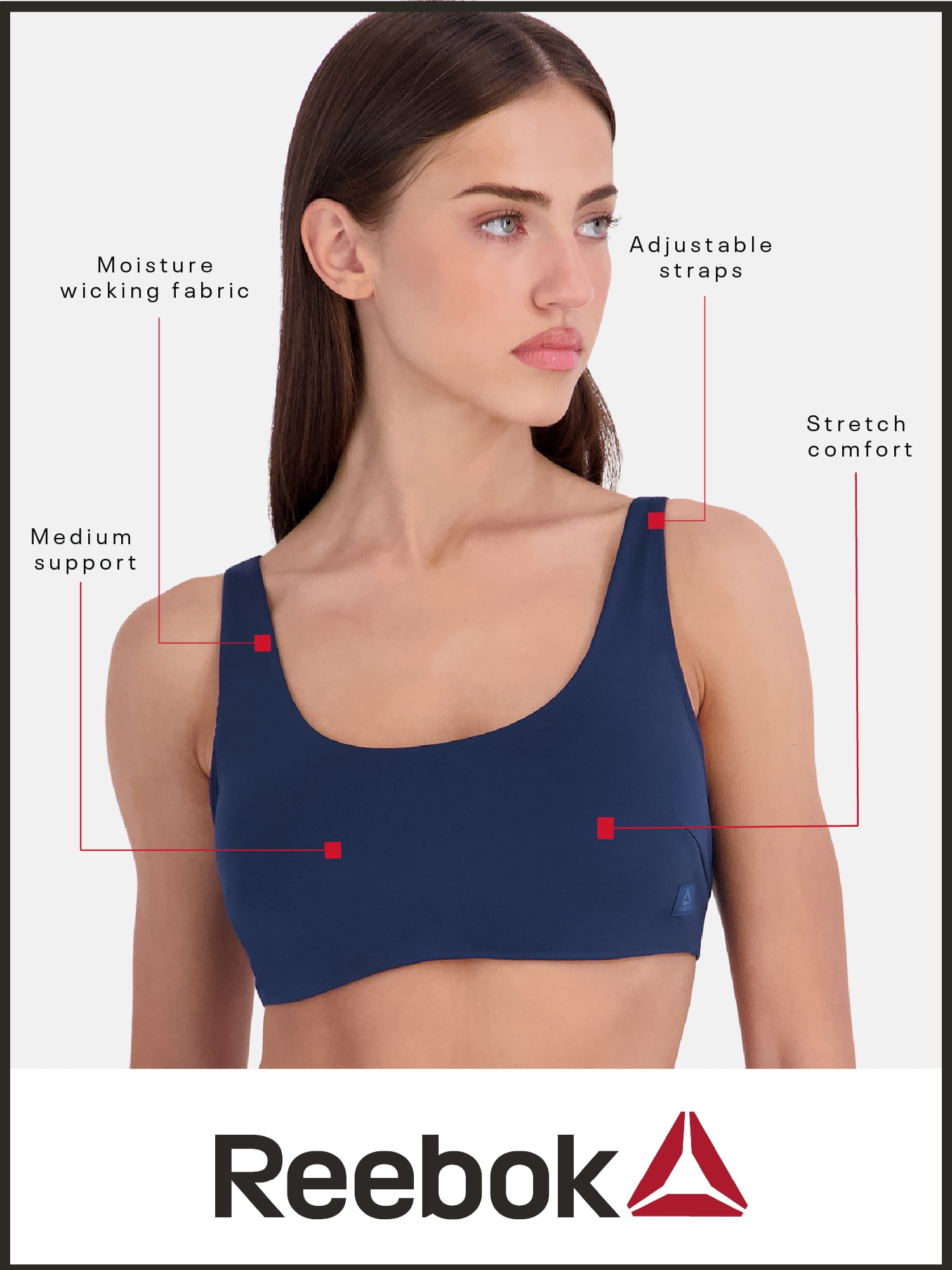 Reebok Women’s Pro-Series Medium Impact Sports Bra, Sizes S - XXXL