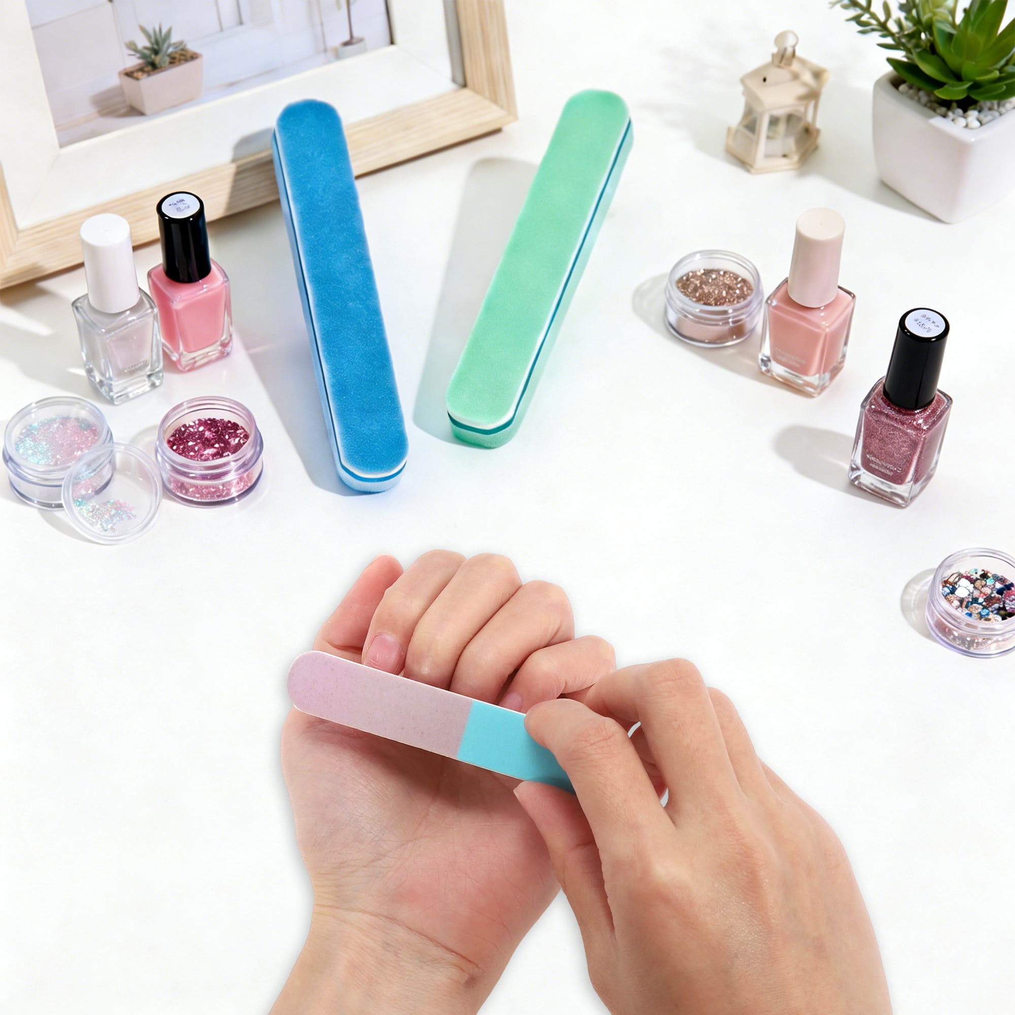 Unique Bargains Portable Manicure Tools Kit for Nail Care Pink