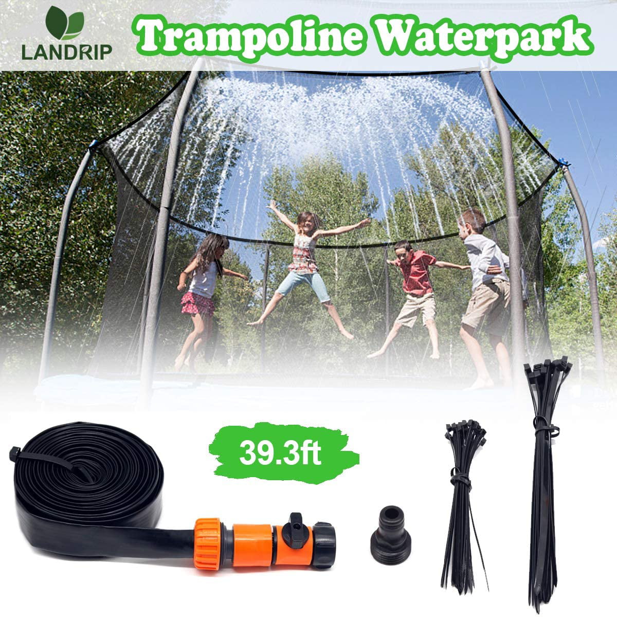 Trampoline-Waterpark Sprinkler Water Hose Automatic Spray Kids Summer Fun Game 