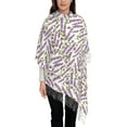 thumbnail image 3 of Honeii Lavender Flowers Print Scarf Oversized Scarf Tassel Fall Winter Thick Scarf Warm Shawl Women,Women's Scarves & Wraps, 3 of 8