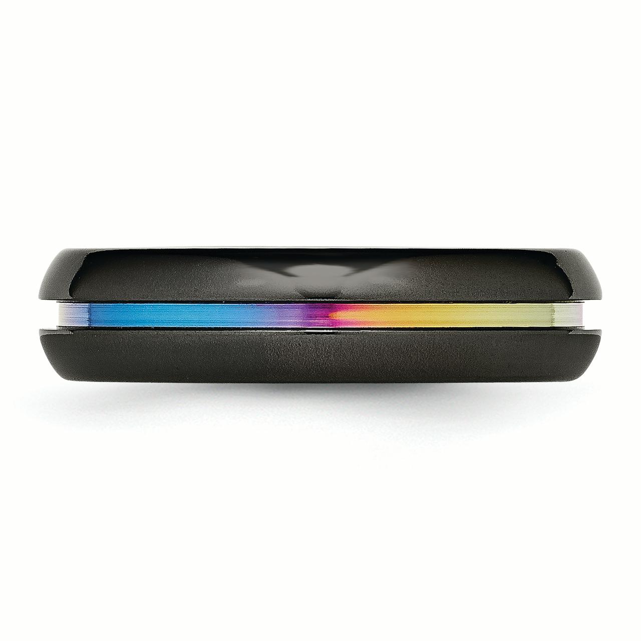 Chisel Titanium Black Multi-colored Anodized 6mm Polished Wedding Band Size 12.5 Female Adult