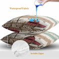 thumbnail image 4 of Windmill Farmhouse Throw Pillow Covers 20x20 Inch Set of 2, Vintage Teal Brown Wooden Butterfly Waterproof Outdoor Pillow Covers, Decorative Cushion Pillowcases for Couch, Sofa, Bed, Garden, Patio, 4 of 9