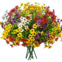 ZOELNIC Artificial Flowers Outdoor Fake Flowers, 16 Bundles UV Resistant No Fade Faux Plastic Greenery Colorful Shrubs Plants for Outside Porch Patio Home Yard Garden Planters Pots Window Box(Mix)