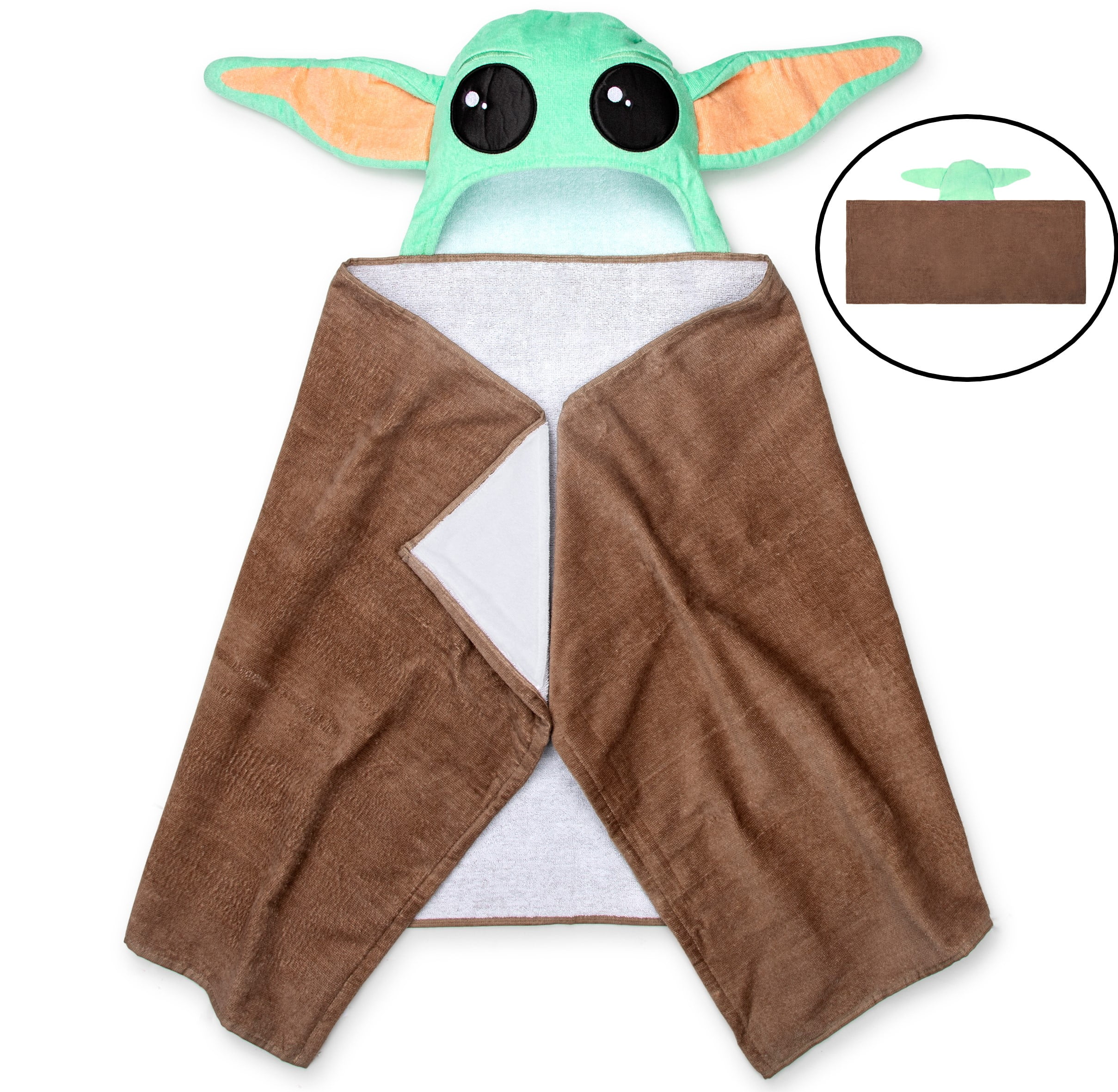 Baby Yoda Kids Bath Hooded Towel Wrap, 51 x 22, 100% Cotton, Green, Star  Wars - Walmart.com
