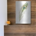 thumbnail image 5 of Luxe Metal Art 'Watercolor Peacock Feather II' by Ethan Harper, Metal Wall Art, 12"x16", 5 of 9