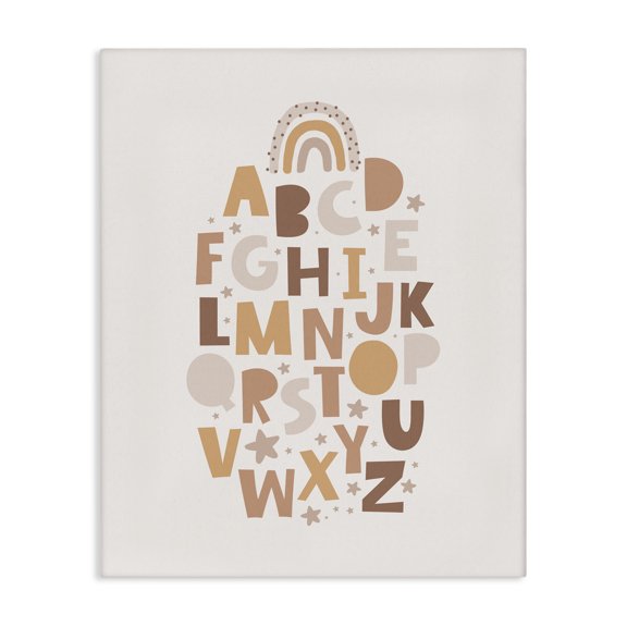 Stupell Industries Eclectic Muted Alphabet Letters Canvas Art, 16 x 20, by LSR Design Studio