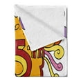 thumbnail image 2 of 25th Birthday Soft Flannel Fleece Throw Blanket, Cartoon Styled Composition with Floral Details Swirls and Balloons Print, Cozy Plush for Indoor and Outdoor Use, 70" x 90", Multicolor, by Ambesonne, 2 of 5
