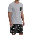 thumbnail image 2 of GIRUNS Men's Pajama Set Lightweight Sleepwear Sets Crew Neck Short Sleeve and Shorts Loungewear with Pocket Black Star Moon M, 2 of 9