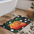 thumbnail image 3 of Halloween Bathroom Rugs,Scary Pumpkin Fall Black Bath Rugs for Bathroom Non-Slip and Washable,Super Absorbent Quick Dry Diatomaceous Earth Bath Bath Mats Inside Entryway Door Mat 17"x27", 3 of 7