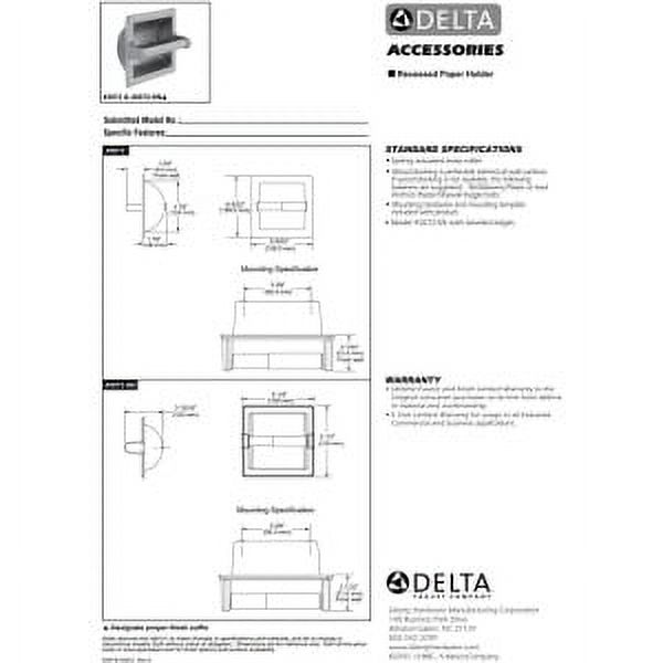 Delta 45072 Commercial Recessed Spring Rod Tissue Holder - Nickel - image 2 of 2