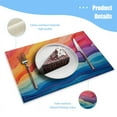 thumbnail image 3 of BaHomeck placemats Set of 4 rectangle Linen Cotton Placemats for Dining Table Washable Heat Resistant,18*12inch,Abstract Waves And The Sky At Sunset, 3 of 4