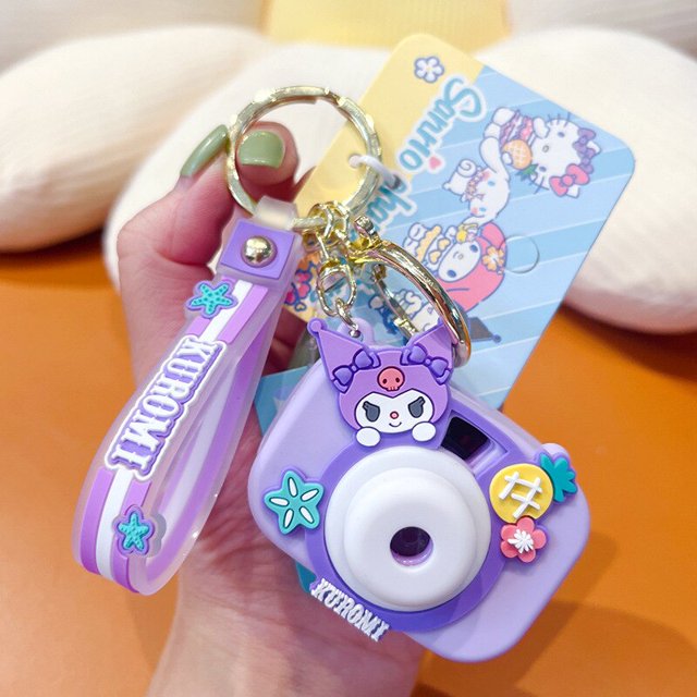 Llavero Kawaii Sanrio Hello Kitty My Melody Cinnamoroll, bonito llavero de dibujos animados para cámara de fotos, mochila colgante, llavero de coche, juguetes para niños YAOSANBAO BAO unisex