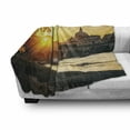 thumbnail image 3 of Fall Soft Flannel Fleece Blanket, Sunset at Tiber River St Peter Rome City Italy Europe Romantic Image Print, Cozy Plush for Indoor and Outdoor Use, 50" x 60", Marigold Yellow Black, by Ambesonne, 3 of 6