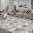 thumbnail image 4 of BERTHMEER 5'x7' Area Rugs for Living Room Gray Geometric Polygon Rugs for Bedroom Modern Kitchen Non Slip Washable Contemporary Carpets Home Office Dorm Dining Room Checkered pattern Throw Rugs, 4 of 8