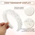 thumbnail image 6 of Unique Bargains Fluffy Fuzzy Headband Solid Color Hair Band for Women Faux Pearl Hair Bands Soft Fuzzy Hair Hoop White, 6 of 7