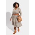 thumbnail image 3 of CASSIE LIZ Plus Size Dresses 3X Casual Beige Fall Sweater Dresses for Women Fashion Midi Elastic Waist Dresses Long Sleeve Elegant V Neck Loose Fit Winter Dress with Pocket 3XL 22W 24W, 3 of 8