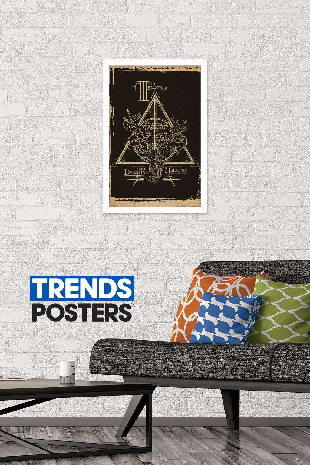 Harry Potter - Deathly Hallows - The Brothers - Symbol Wall Poster, 14.725" x 22.375", Framed