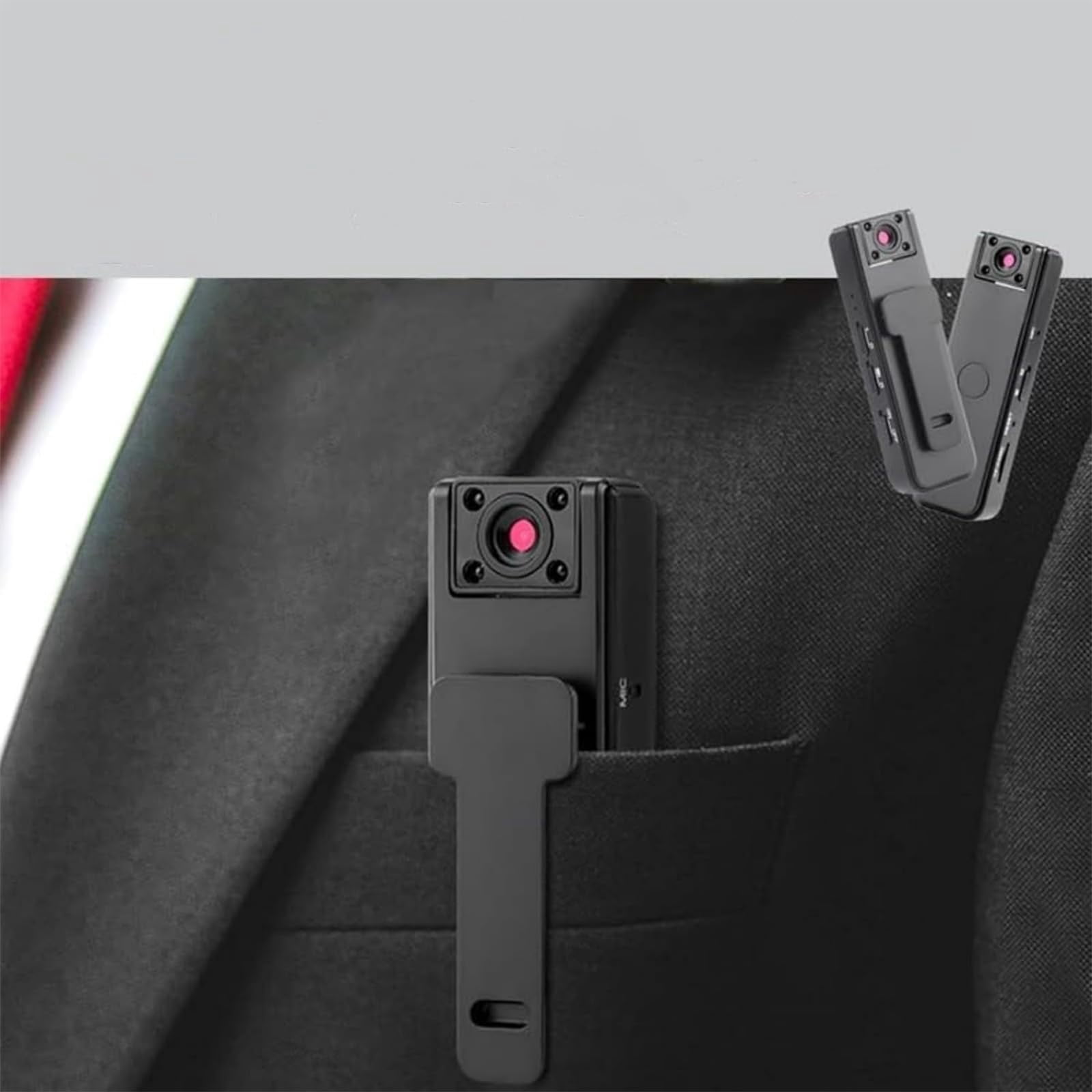Ultra HD 2-in-1 Sports Video & Audio Recorder, Rechargeable Body Camera with 180° Rotatable Lens and Night Vison, Motion Stabilization for Travel, Cycling and Meeting