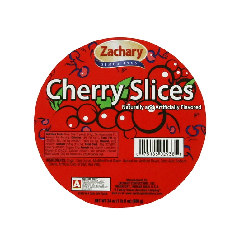 Zachary Bold Cherry Flavor Candy Slices, 24 Oz - Fruit Jelly