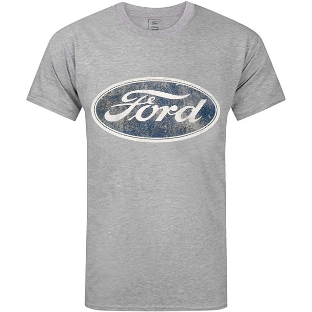 Ford - Camiseta Logotipo Hombres (Gris Jaspeado)