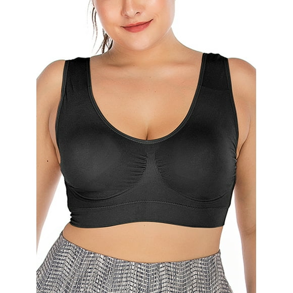 SAYFUT Women's Seamless Racerback Sports Bras Sleep Bra with Removable Pads Yoga Gym Activity Sports Bra
