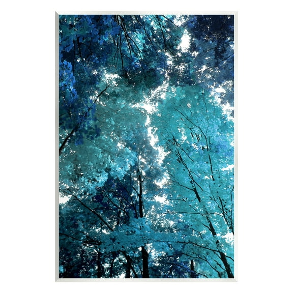 Stupell Industries Modern Blue Forest Trees Nature Painting Unframed Art Print Wall Art, 10 x 15