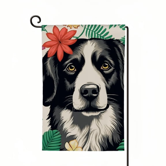 Hello Summer Garden Flag English Australian Shepherd Vertical Double Sided Dog Plumeria Seasonal Farmhouse Yard Outdoor Decorations