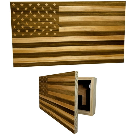 Bellewood Designs American Flag Concealed Gun Cabinet, Hidden Gun Storage American Flag