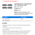 thumbnail image 2 of Front Brake Pad Set - Compatible with 1999 - 2008 Acura TL Base 2000 2001 2002 2003 2004 2005 2006 2007, 2 of 2