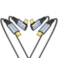 thumbnail image 1 of Zeroneteck Cable Usb C A Usb C (Paquete De 2 De 6.6 Pies) Cable De Monitor Usb C 4K Ángulo Recto Uhd Usb Tipo C Salida De Video 20 Gbps 100 W Carga Rápida Para Macbook Dell Lg Hp Kyy Arzopa Forhelp, 1 of 5