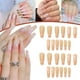 thumbnail image 2 of Uñas largas tipo ataúd, uñas con flores, uñas postizas, uñas bonitas con cobertura total, puntas de uñas acrílicas para mujeres y niñas, 24 unidades, 2 of 8
