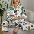 thumbnail image 6 of Fotbe Back To School A Pattern Long Sleeve Pajama Set for Women,Sleepwear Set,2-piece Loungewear Set,Soft PJs Comfy Nightwear with Pockets -X-Large, 6 of 7