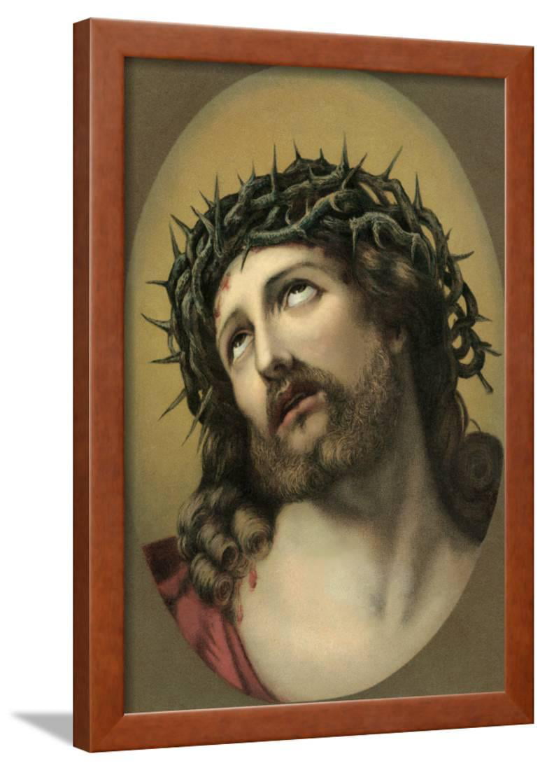 Jesus Christ with Crown of Thorns Framed Print Wall Art
