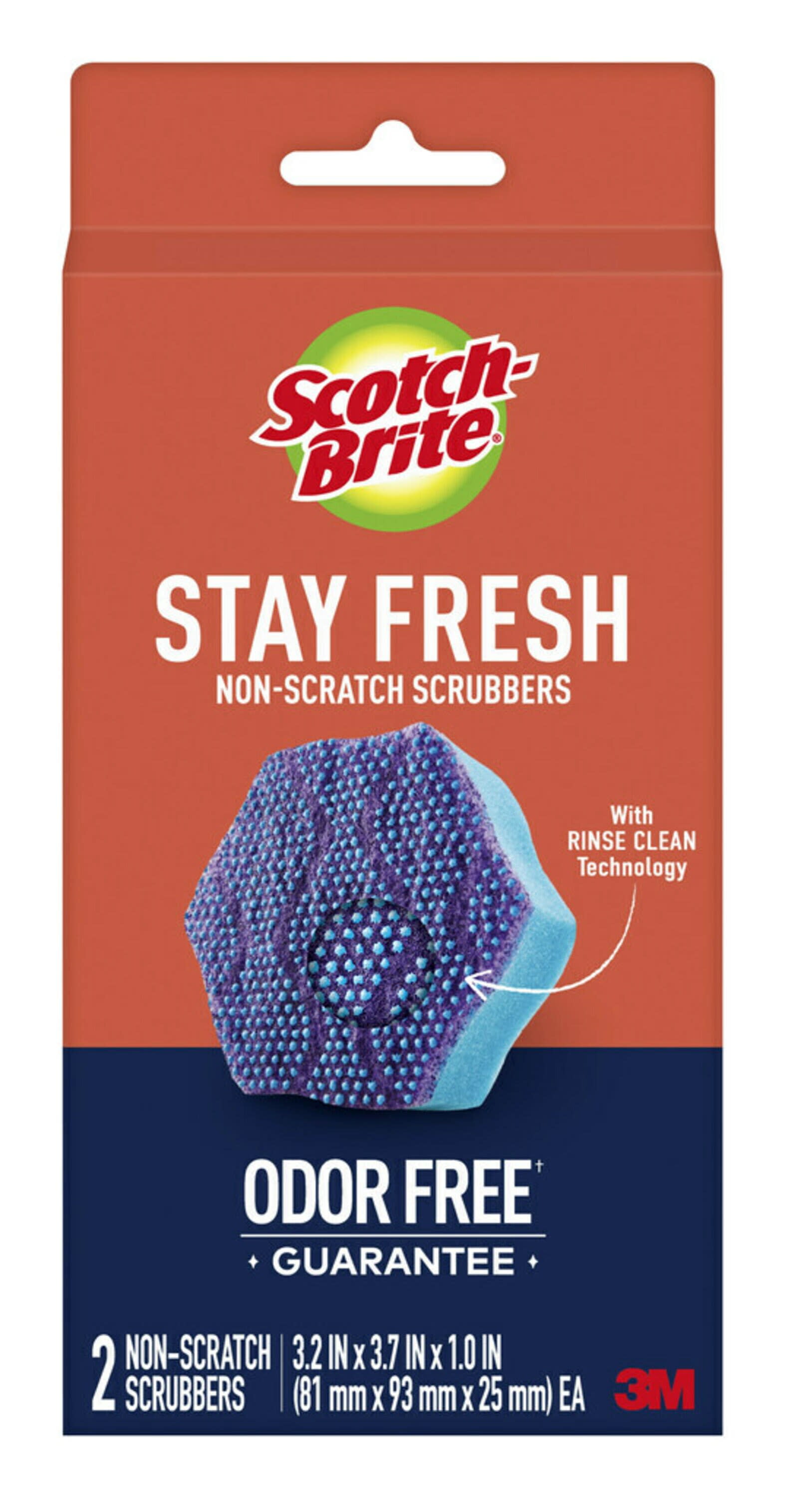 Scotch-Brite Stay Fresh Non-Scratch Scrubbers, 2 Scrubbing Sponges