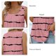 thumbnail image 4 of Blusa estampada sin mangas Moda Poliéster Tops sin mangas de verano plisados suaves para mujer Tipo 7 XL, 4 of 5