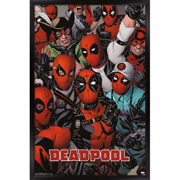 Marvel Comics - Deadpool - Faces Wall Poster, 14.725" x 22.375", Framed