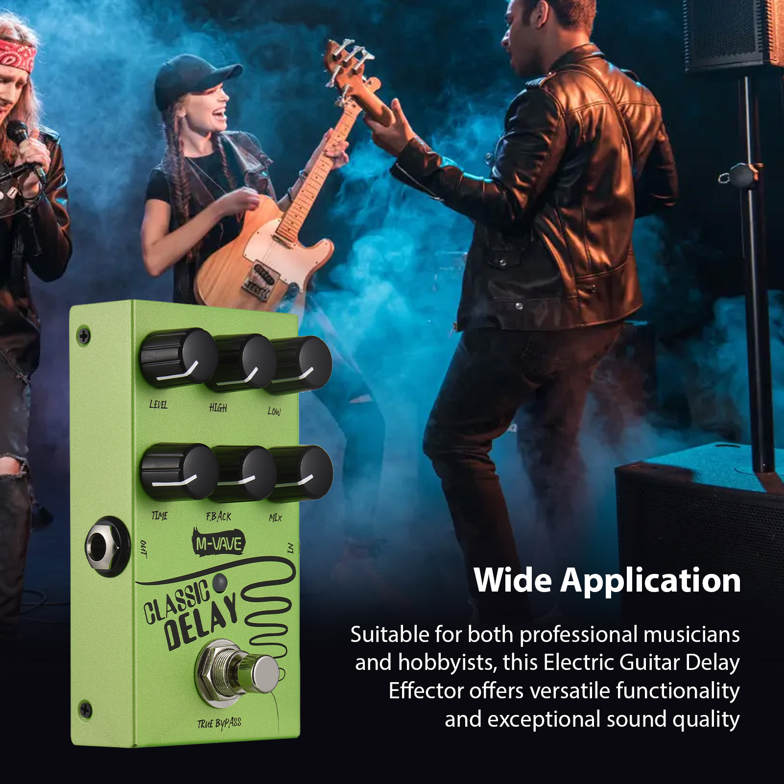 Effects Pedal,2-band Eq Pedal 2-band Delay Pedal 9v Pedal Pedal Eq And 6.35mm Input/output With 9v 6.35mm With 9v And With Vave