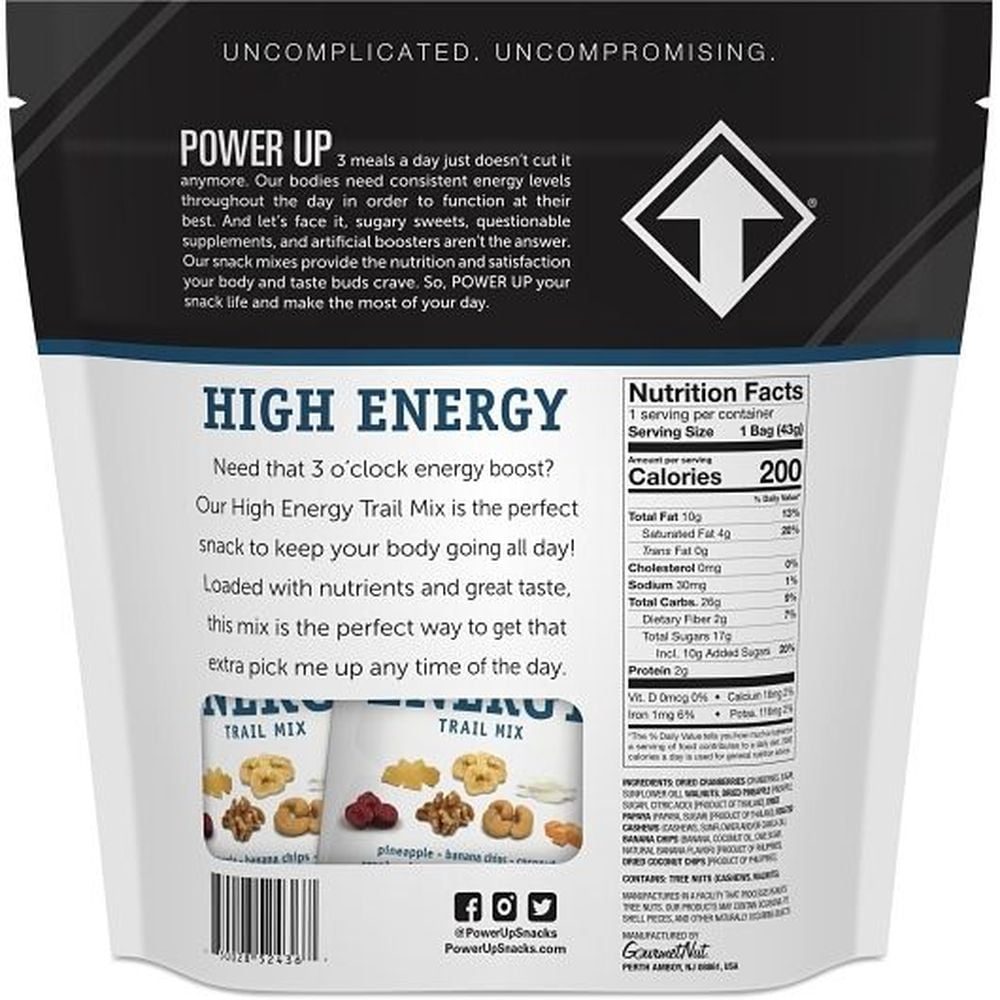 Power Up Trail Mix High Energy Multipack, 8 Count, Gluten Free, Vegan, Non-GMO