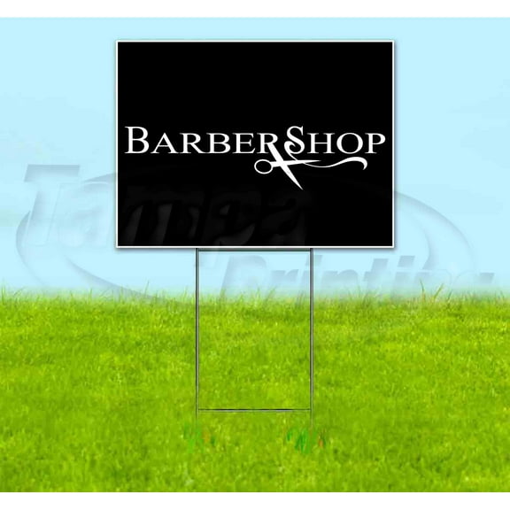 Barbershop (18" x 24") Yard Sign, Includes Metal Step Stake