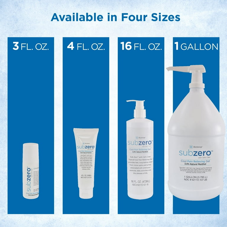 Carex Subzero Cat's Claw Cooling Gel for Muscle Pain Relief