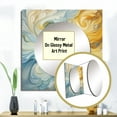 thumbnail image 3 of Designart "Antique Blue And Tangerine Undulating Elegance III" Abstract Shapes Blue Large Square Mirror - Square Bedroom Mirror Printed Wall Decor - Transitional Square Printed Wall Mirror Art, 3 of 5