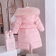 thumbnail image 5 of Winter Anime Sanrio Y2K Hellokittys Kuromi Girls Down Clothes Long Fur Hooded Cotton Padded Jacket Warm Slimwaist Kids Outerwear, 5 of 5