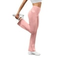 thumbnail image 5 of WCMZJ Women's Flare Yoga Pants with Pockets High Waisted Bootcut Yoga Leggings Flared Workout Gym Leggings Pink XL, 5 of 5