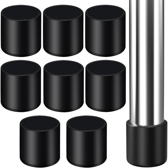 WEUVEB Black Plastic Chair Leg Caps Floor Protectors Furniture Pads for Table and Chair Legs