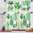 thumbnail image 3 of LALILO Kitchen Curtains and Valances Set of 3 36" Green Window Treatment Tiers for Window Decor, 3 of 5